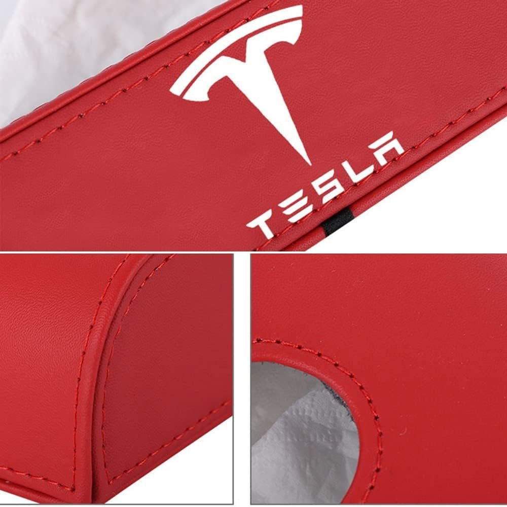 1 pcs Tissue Box for Tesla Model 3/Y/S/X - Red Armrest Box - Image 4