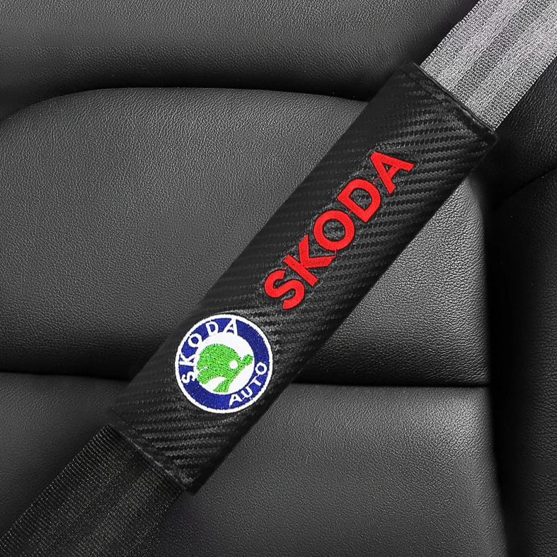 2 pcs Skoda Car Styling Safety Belt Cover Protection Shoulder Pad Cushion Harness Pad - Image 2