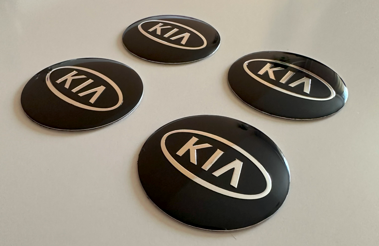 4 pcs (Set) 56mm - 2.20inch Black Kia Wheel Center Hub Caps Stickers - Image 3