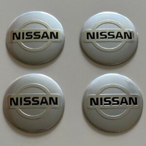 4 pcs (Set) 56mm - 2.20inch Silver Nissan Wheel Center Hub Caps Stickers