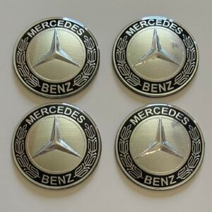 4 pcs (Set) 75mm - 2.95inch Silver Mercedes Benz Wheel Center Hub Caps Stickers