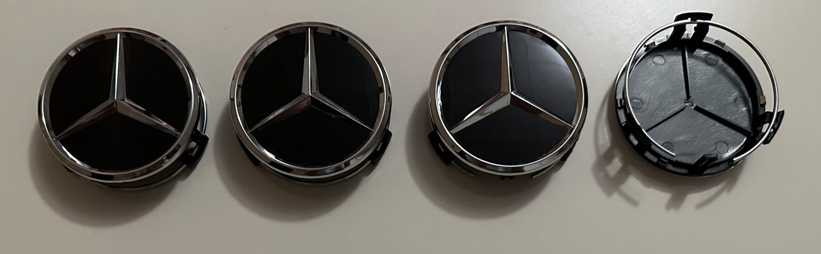 4 pcs (Set) 75mm - 2.95inch Black Mercedes Benz Star Logo Wheel Center Hub Caps - Image 5