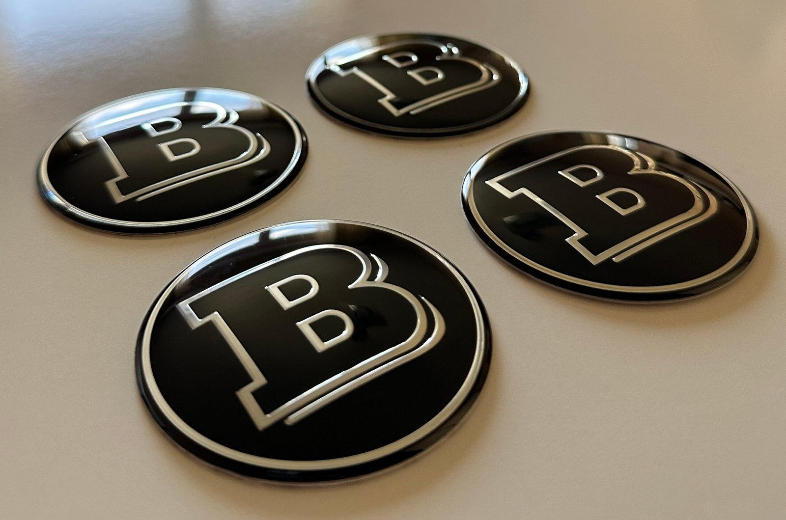 4 pcs (Set) 65mm - 2.56inch Black BRABUS Wheel Center Hub Caps Stickers - Image 2