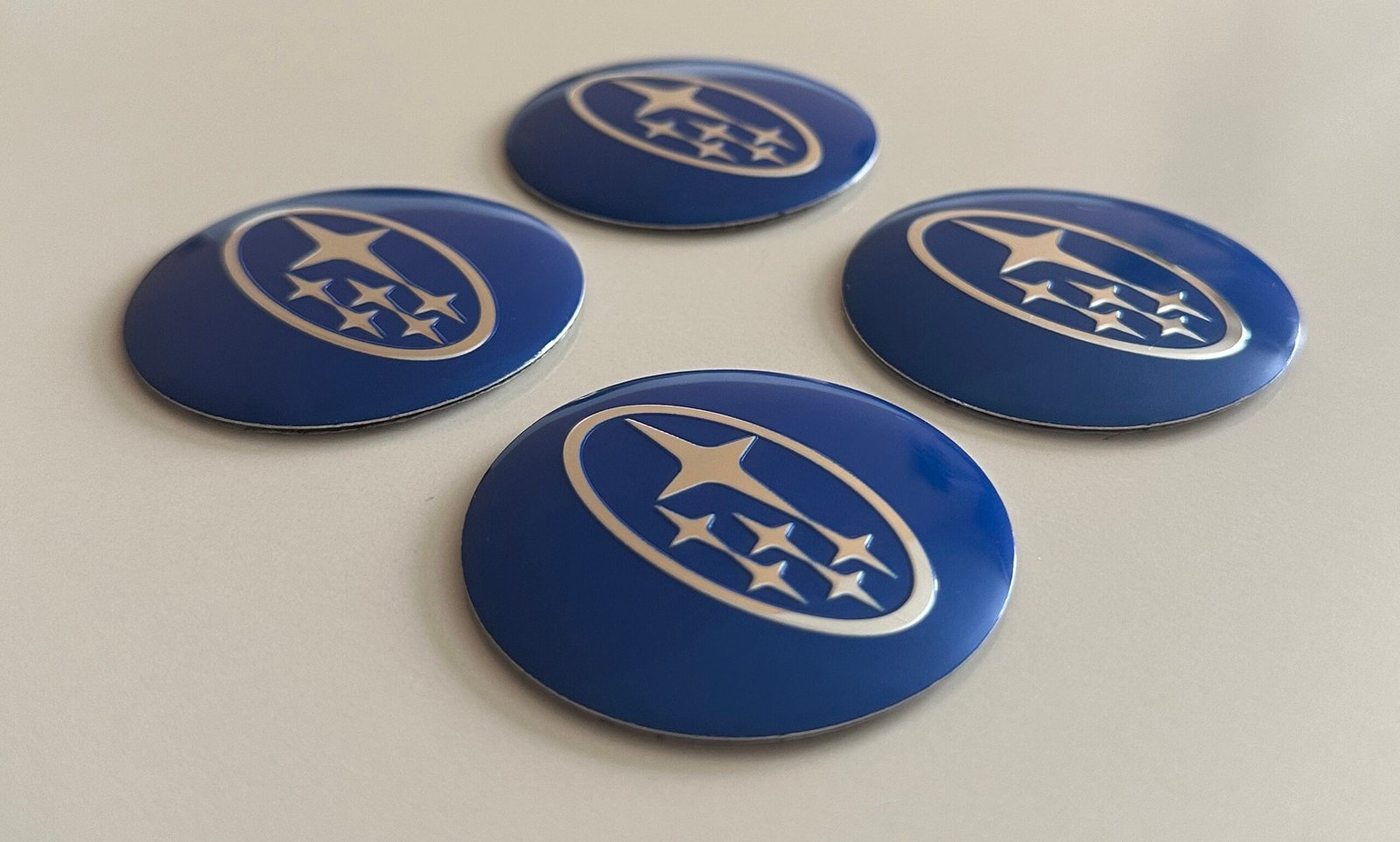 4 pcs (Set) 56mm - 2.20inch Blue Subaru Wheel Center Hub Caps Stickers - Image 3