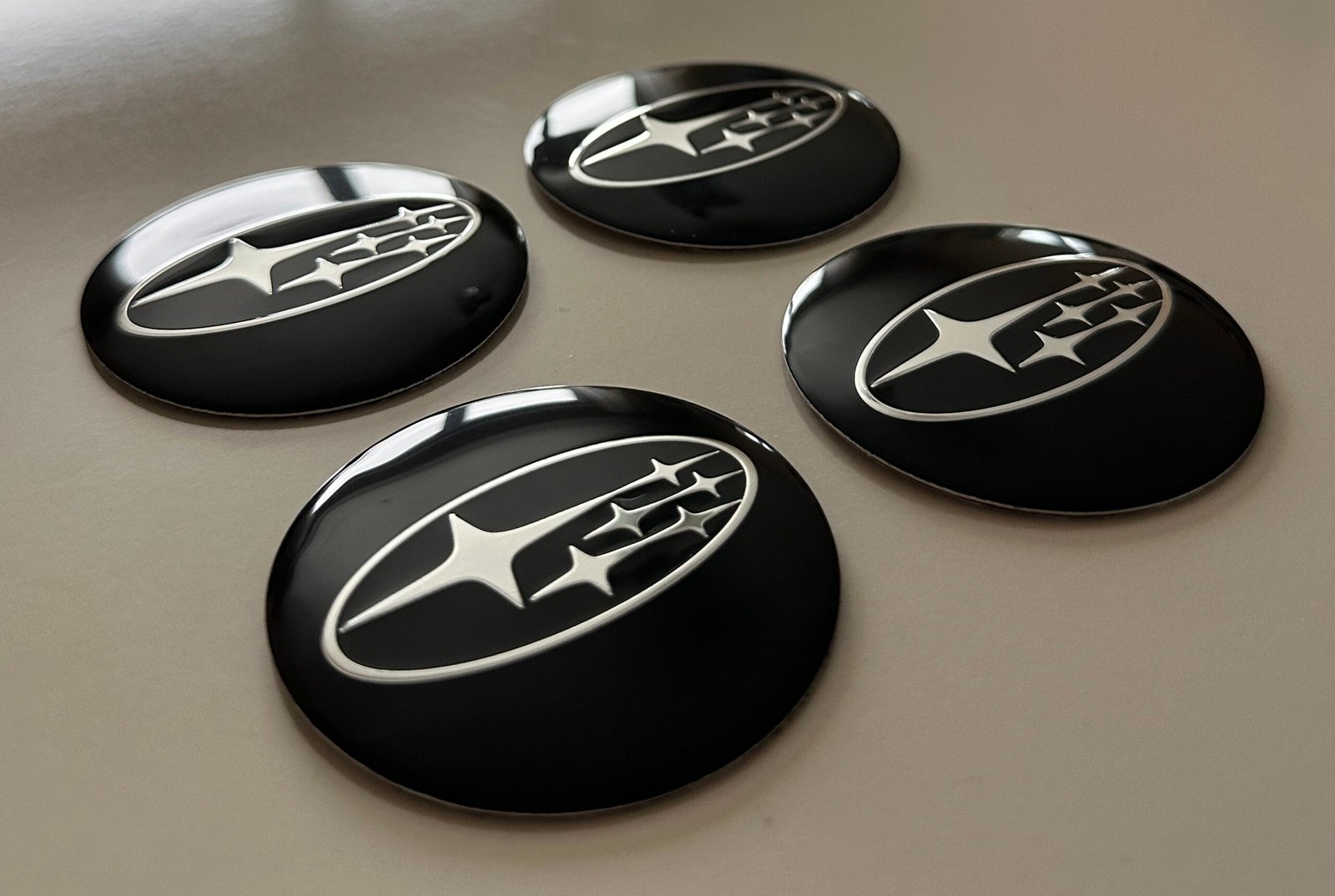 4 pcs (Set) 56mm - 2.20inch Black Subaru Wheel Center Hub Caps Stickers - Image 2