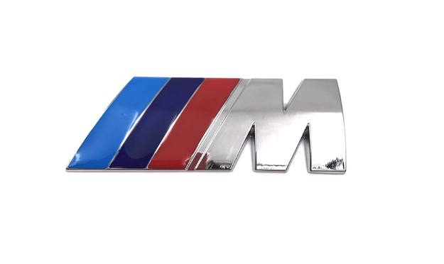 1 pcs Silver Glossy BMW M Performance Emblem Sticker Metal