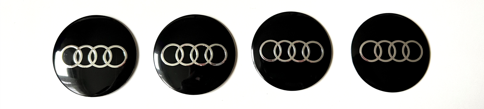 4 pcs (Set) 56mm - 2.20inch Black Audi Wheel Center Hub Caps Stickers - Image 4