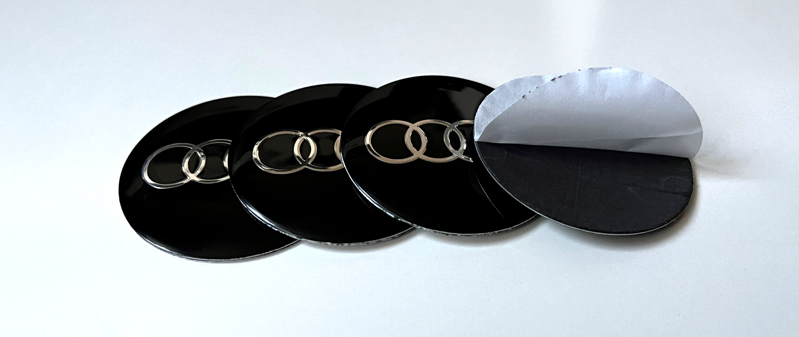 4 pcs (Set) 56mm - 2.20inch Black Audi Wheel Center Hub Caps Stickers - Image 6