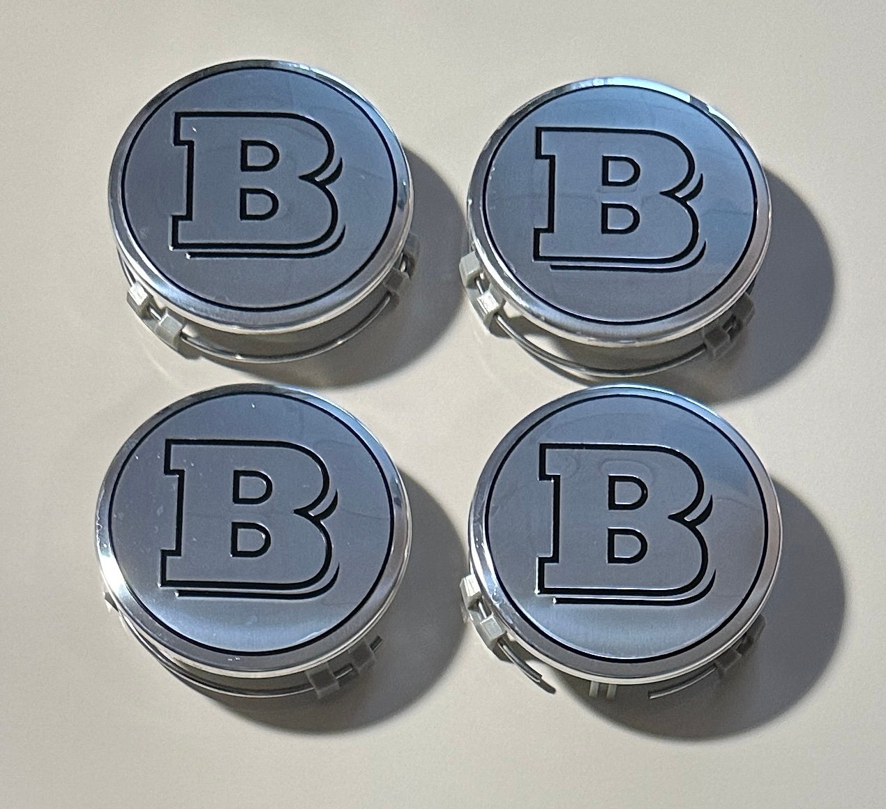 4 pcs (Set) 75mm - 2.95inch Silver Brabus Wheel Center Hub Caps