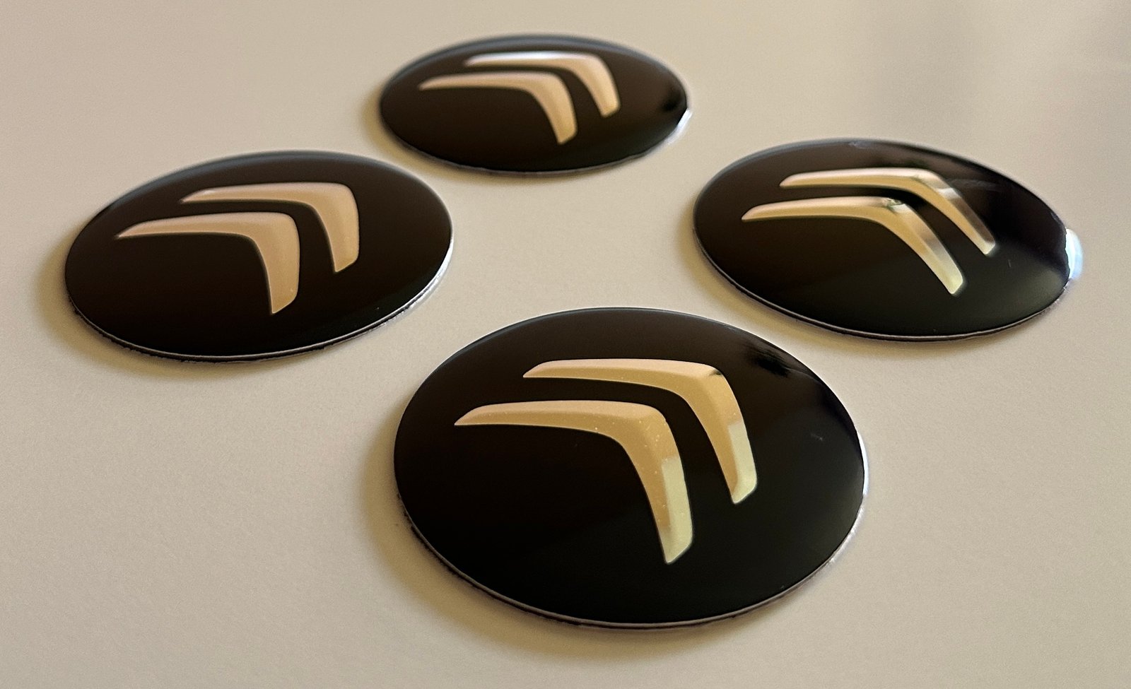 4 pcs (Set) 56mm - 2.20inch Black Citroen Wheel Center Hub Caps Stickers - Image 3