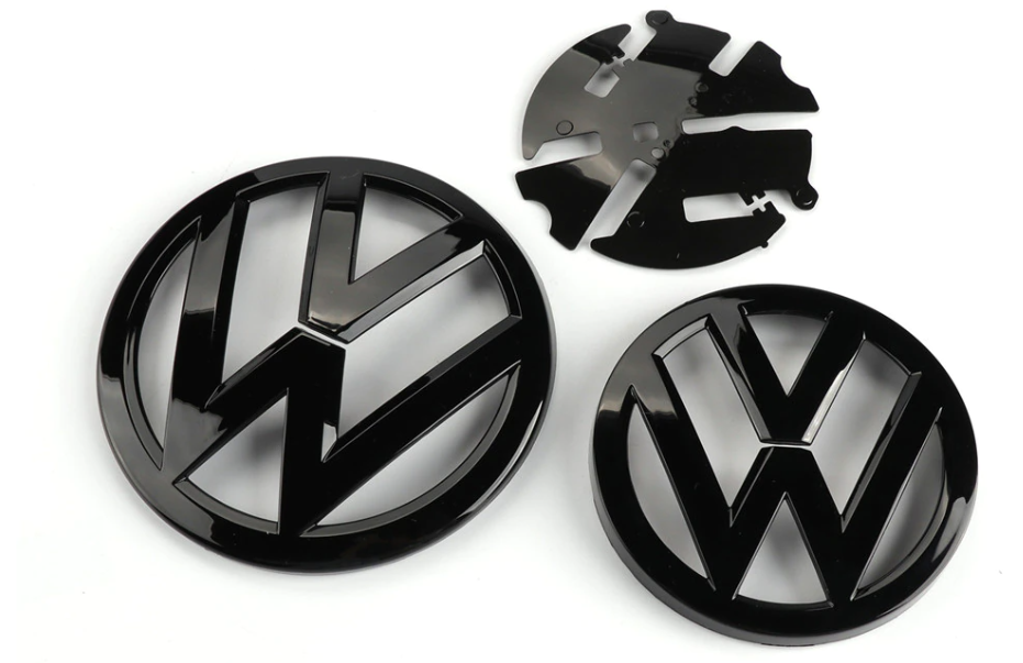 2 pcs Front & Back (Set) Volkswagen Glossy Black Front Grill Badge + Rear Trunk Lid Emblem Logo for Golf MK7 - Image 3
