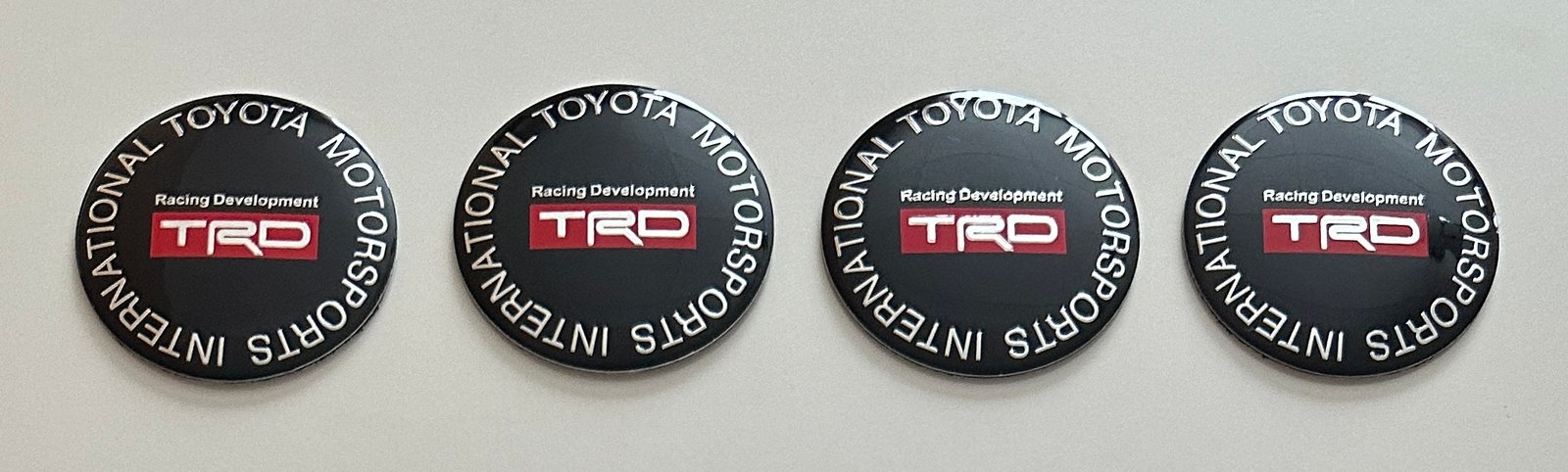 4 pcs (Set) 56mm - 2.20inch Black Toyota TRD Wheel Center Hub Caps Stickers - Image 4