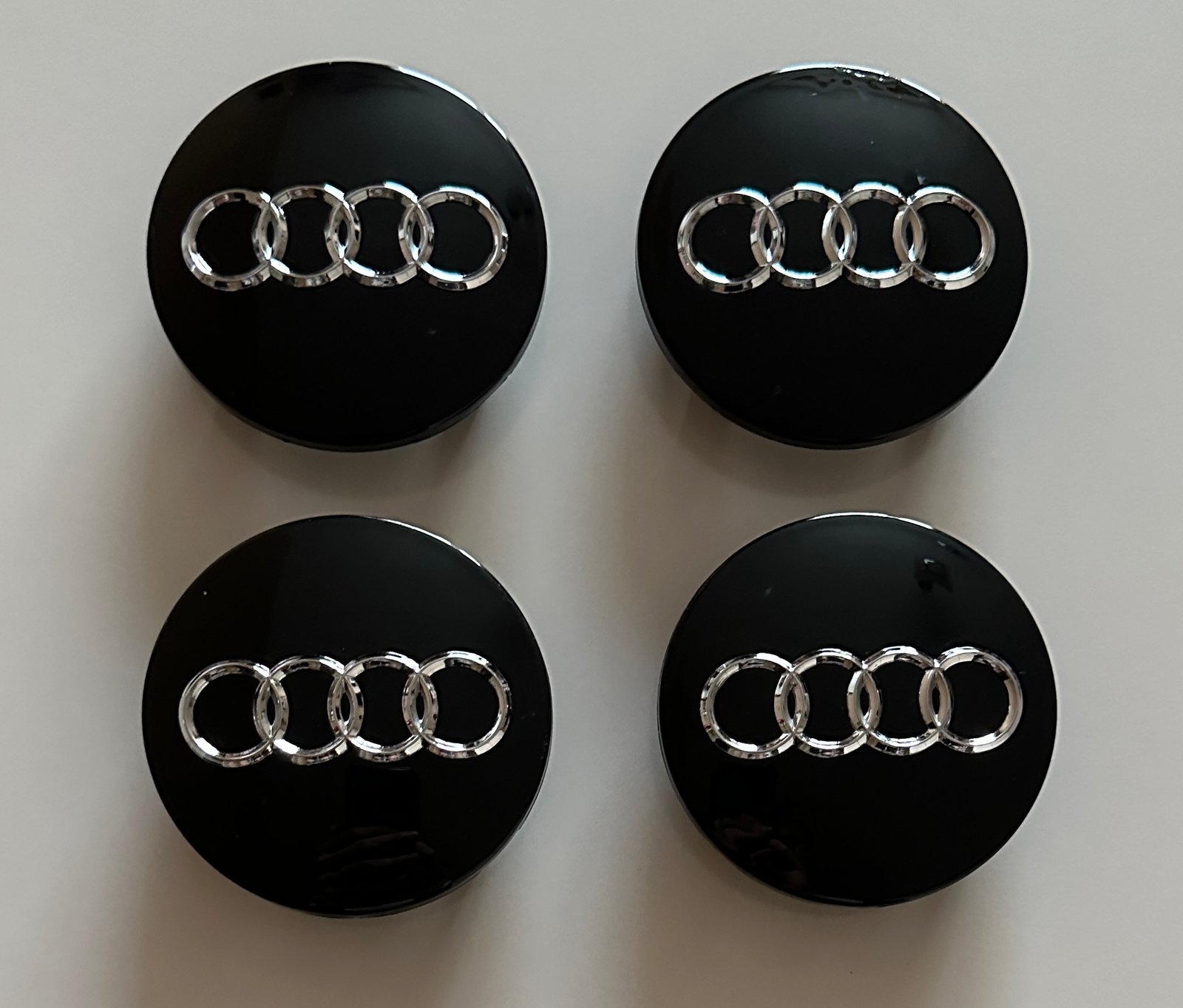 4 pcs (Set) 68mm - 2.68inch Black Audi Wheel Center Hub Caps (8D0601170)