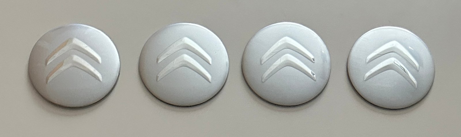 4 pcs (Set) 56mm - 2.20inch Silver Citroen Wheel Center Hub Caps Stickers - Image 4