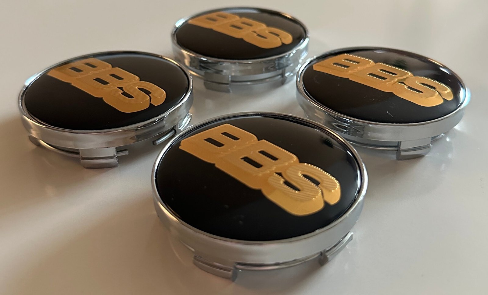 4 pcs (Set) 60mm - 2.36inch Black & Gold BBS Wheel Center Hub Caps - Image 3