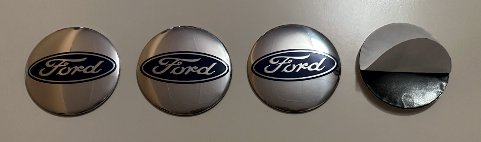 4 pcs (Set) 56mm - 2.20inch Silver Ford Wheel Center Hub Caps Stickers - Image 5