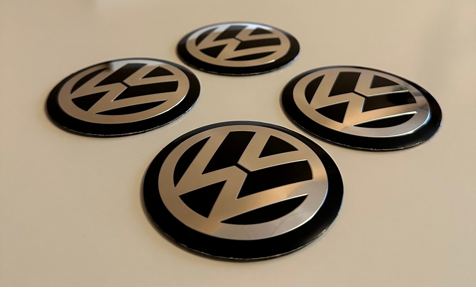 4 pcs (Set) 120mm - 4.72inch Black Volkswagen Wheel Center Hub Caps Stickers - Image 3