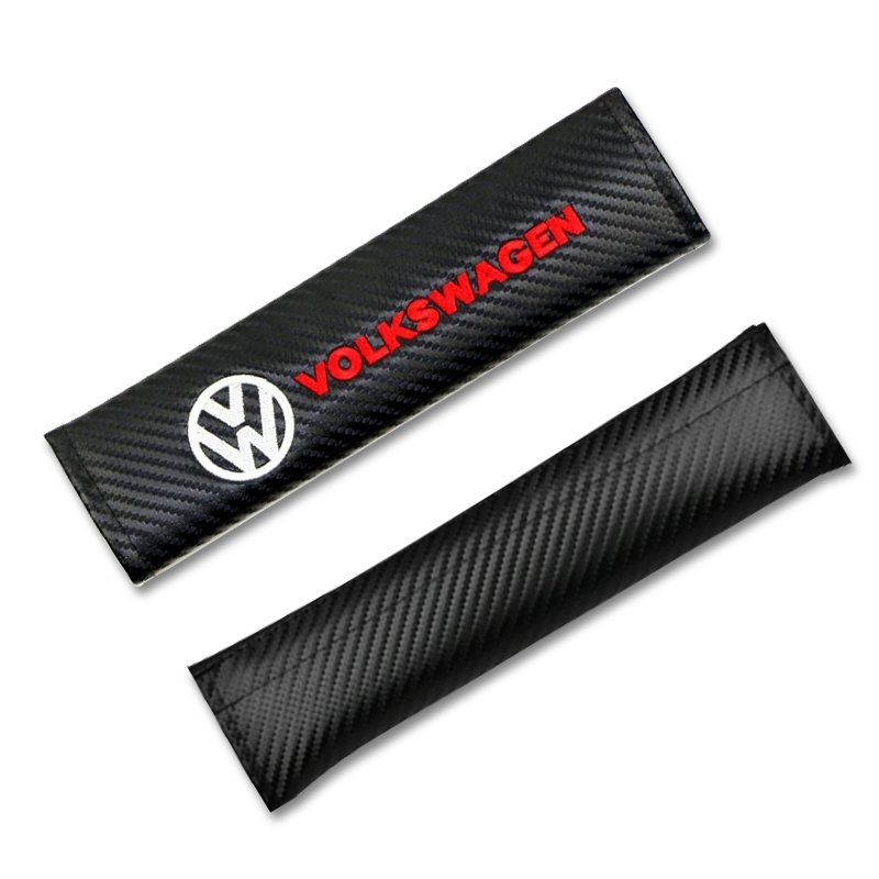 2 pcs Black & Red Volkswagen Car Styling Safety Belt Cover Protection Shoulder Pad Cushion Harness Pad - Image 2