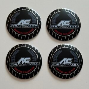 4 pcs (Set) 56mm - 2.20inch Black AC Schnitzer Wheel Center Hub Caps Stickers