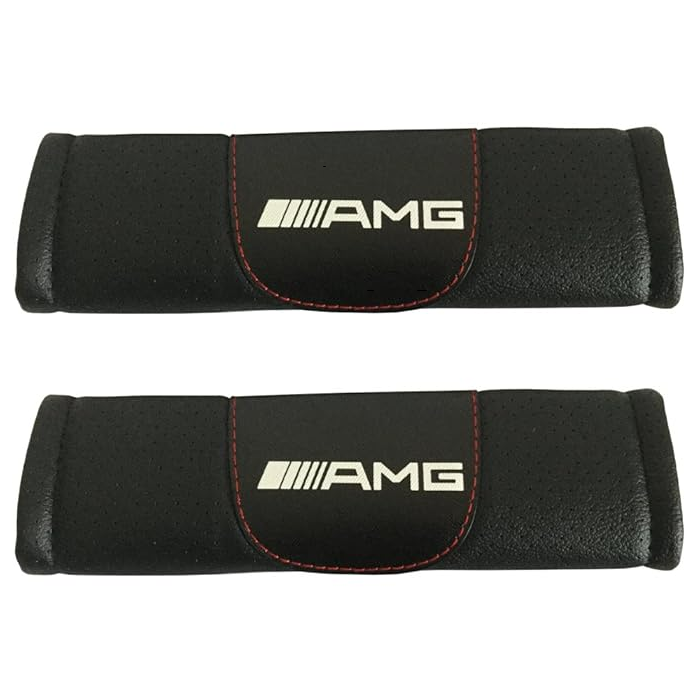 2 pcs AMG Car Styling Safety Belt Cover Protection Shoulder Pad Cushion Harness Pad