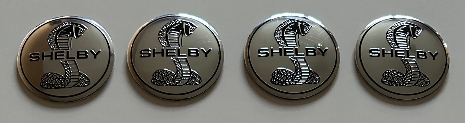 4 pcs (Set) 56mm - 2.20inch Silver Shelby Wheel Center Hub Caps Stickers - Image 4