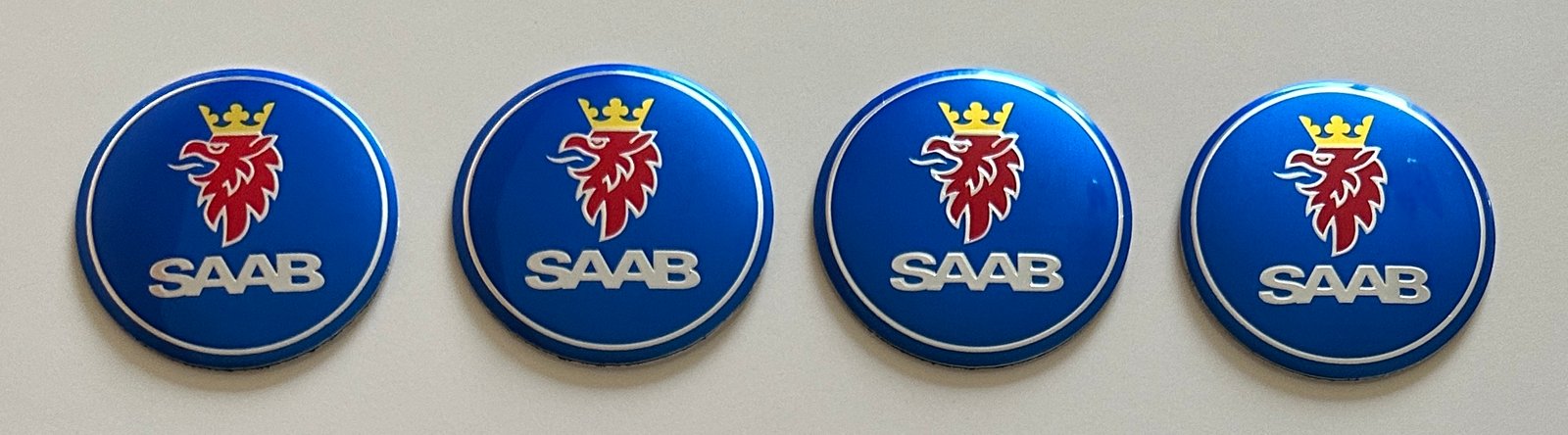 4 pcs (Set) 56mm - 2.20inch Blue SAAB Wheel Center Hub Caps Stickers - Image 4