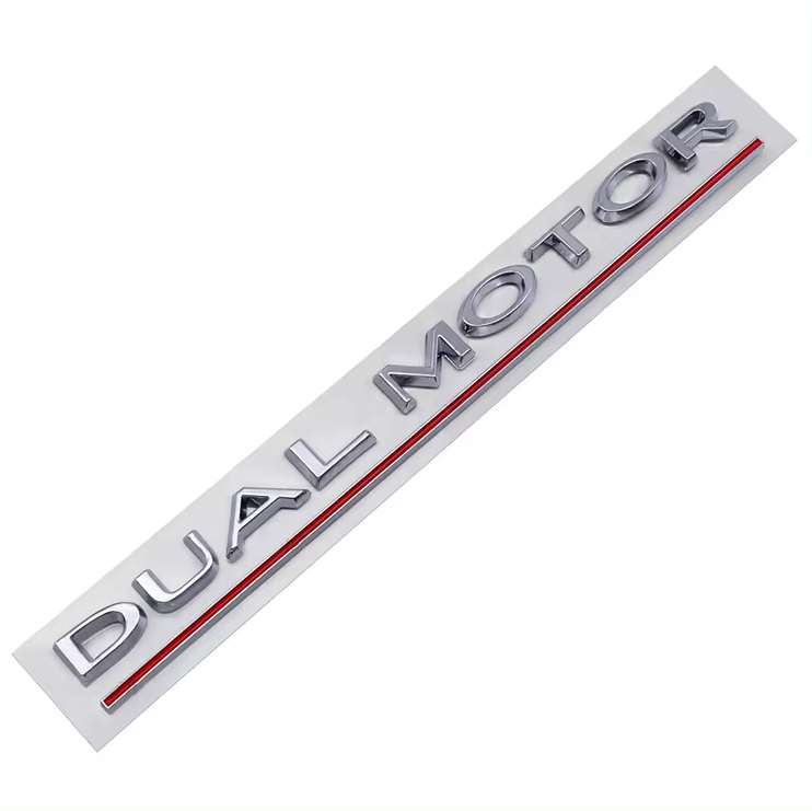 1 pcs Silver Tesla Dual Motor Emblem for Tesla Model X S 3 Y
