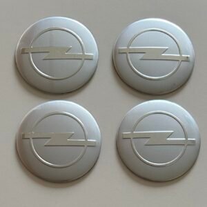 4 pcs (Set) 56mm - 2.20inch Silver Opel Wheel Center Hub Caps Stickers