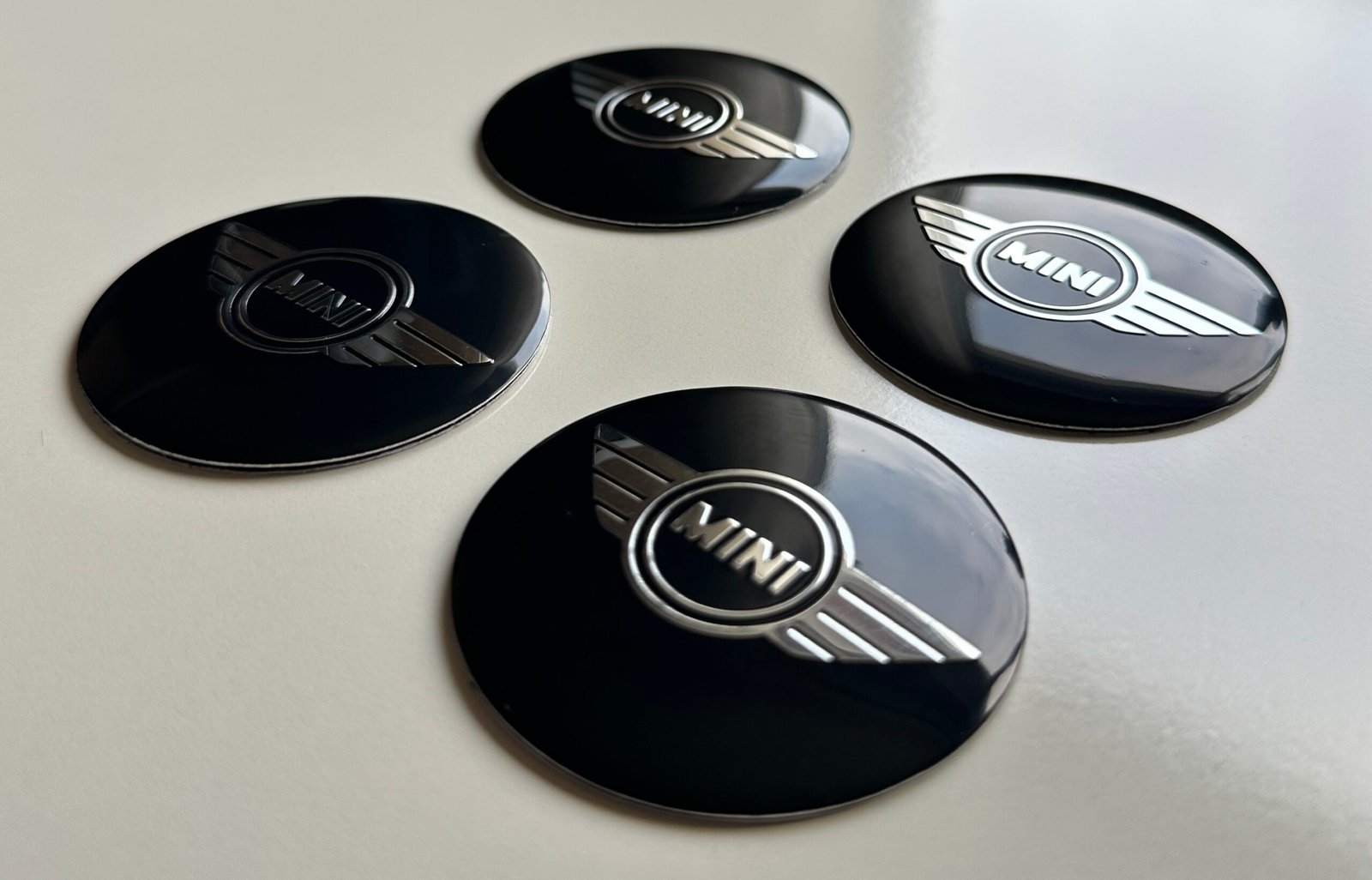 4 pcs (Set) 56mm - 2.20inch Black Mini Cooper Logo Wheel Center Hub Caps Stickers - Image 3