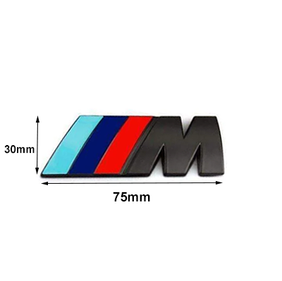 1 pcs Black Matte BMW M Performance Emblem Sticker Metal - Image 2