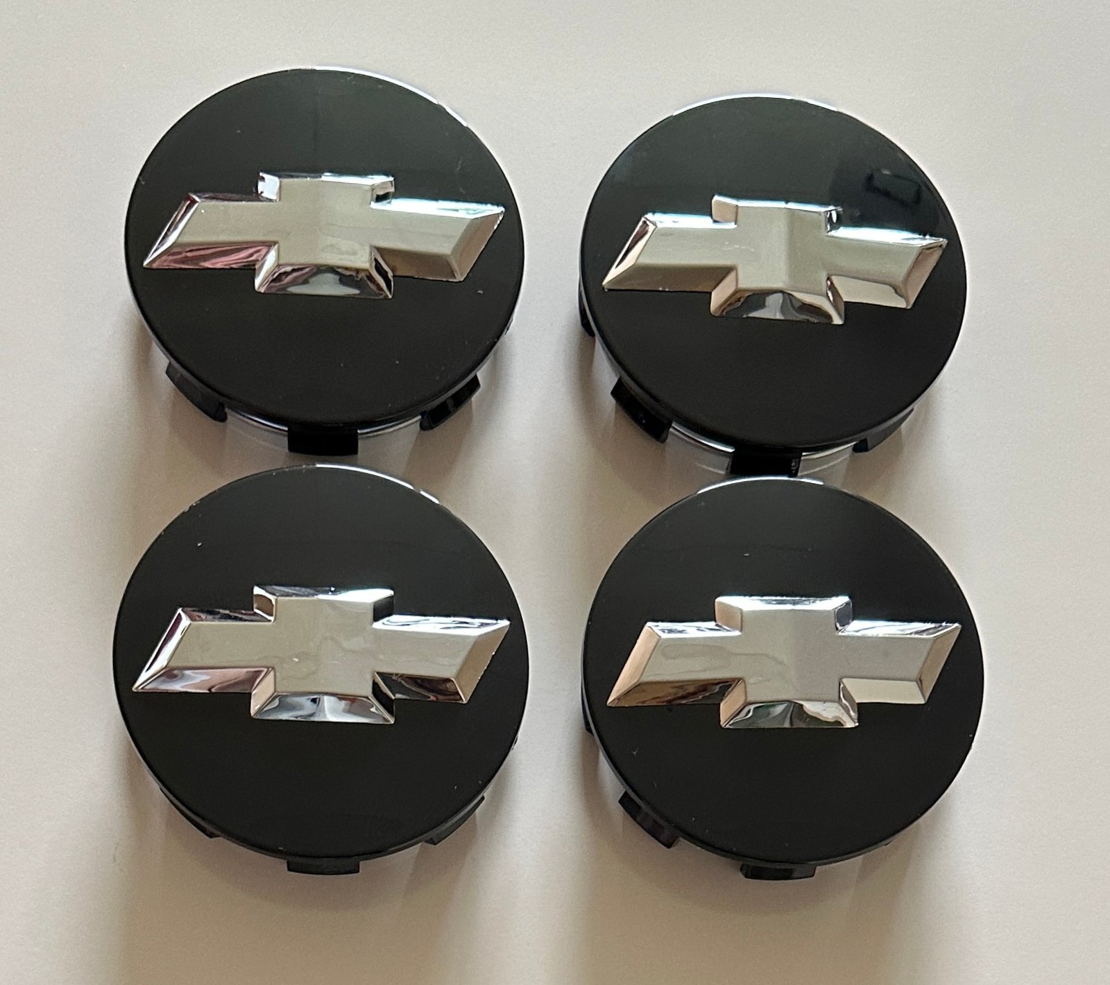 4 pcs (Set) 83mm - 3.26inch Black Chevrolet Wheel Center Hub Caps