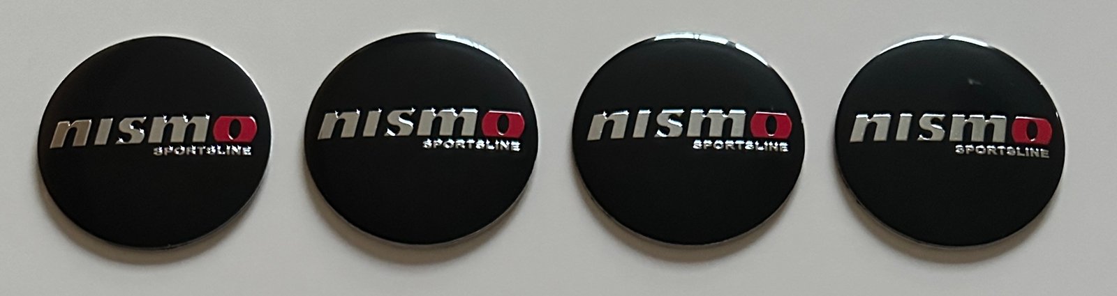 4 pcs (Set) 56mm - 2.20inch Black Nismo Sportsline Wheel Center Hub Caps Stickers - Image 4