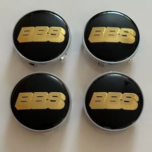 4 pcs (Set) 68mm - 2.68inch Black & Gold BBS Wheel Center Hub Caps