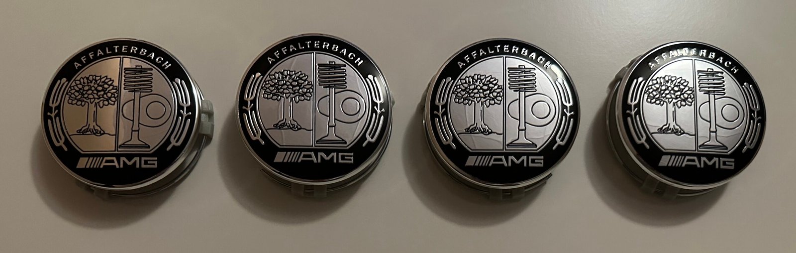 4 pcs (Set) 75mm - 2.95inch Silver AMG Affalterbach Wheel Center Hub Caps - Image 4