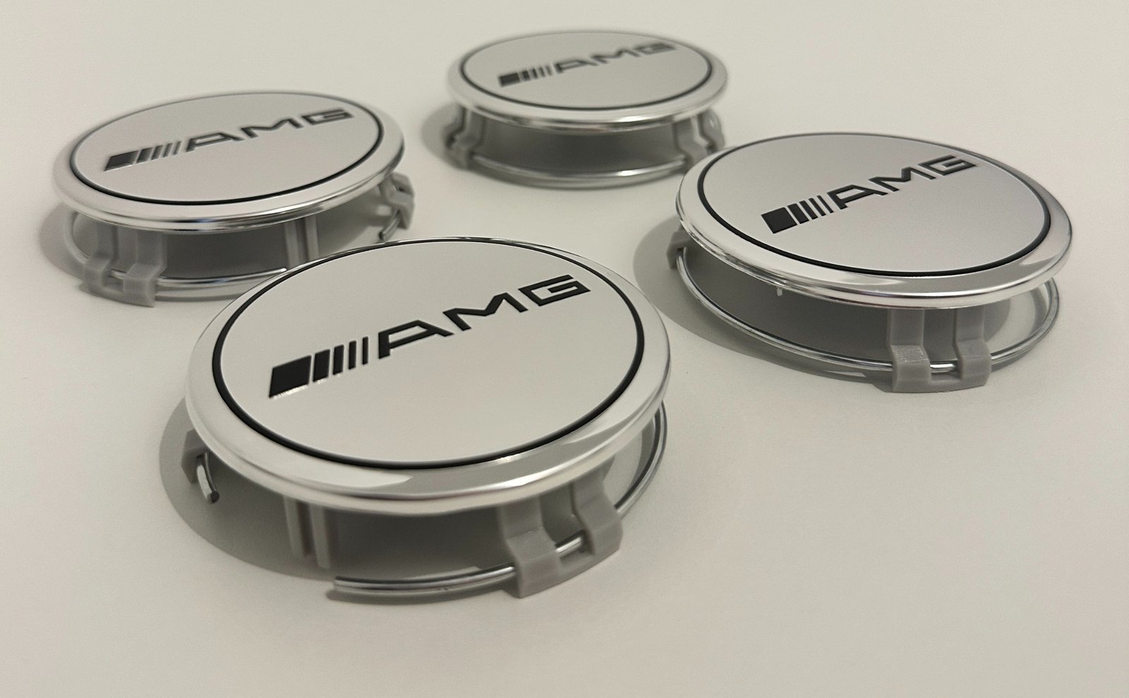 4 pcs (Set) 75mm - 2.95inch Silver AMG Wheel Center Hub Caps - Image 2