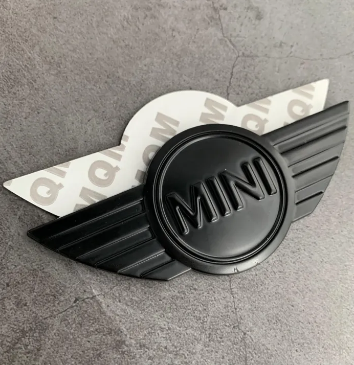 1 pcs Black Matte 3D Mini Cooper Metal Emblem Sticker for Hood & Trunk - Image 2