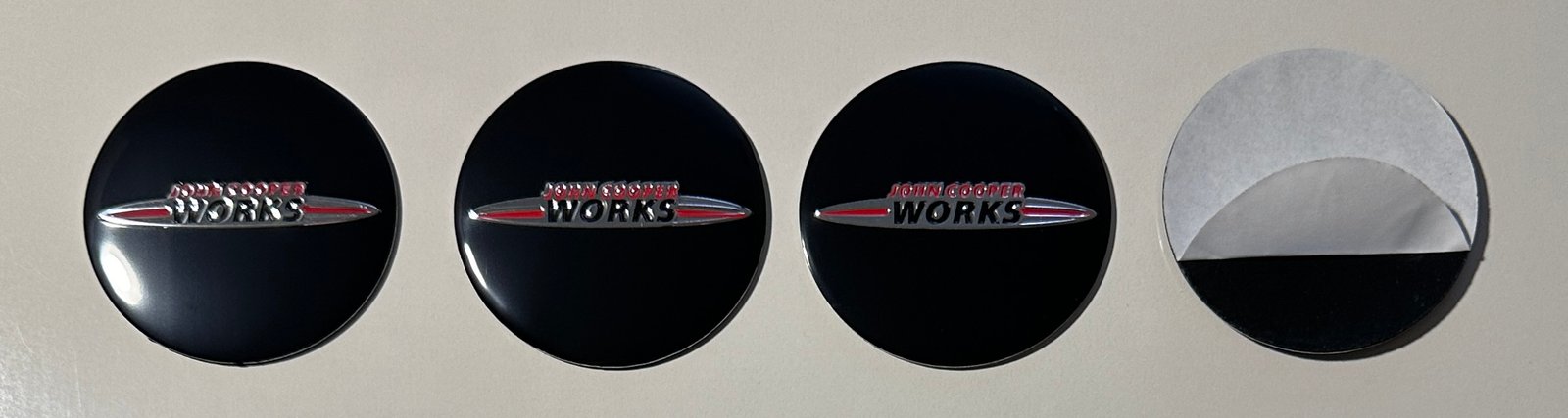 4 pcs (Set) 56mm - 2.20inch Black John Cooper Works Wheel Center Hub Caps Stickers - Image 5