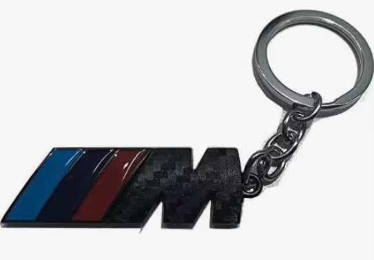1 pcs High Quality Black Carbon BMW Metal Keychain