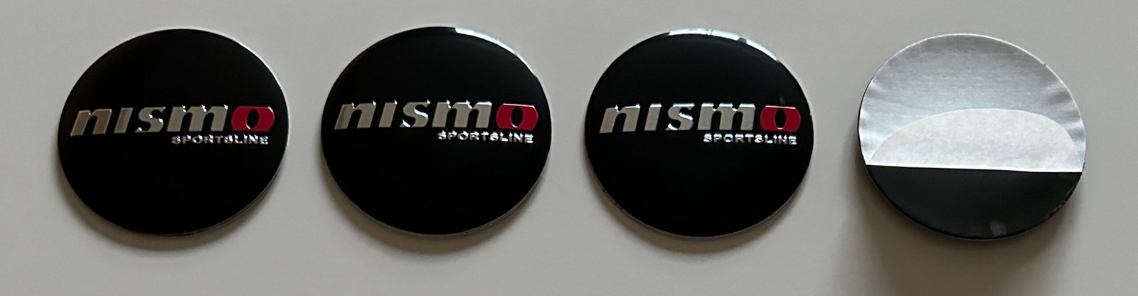 4 pcs (Set) 56mm - 2.20inch Black Nismo Sportsline Wheel Center Hub Caps Stickers - Image 5