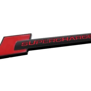 1 pcs Black & Red Audi Supercharged Emblem Sticker Metal