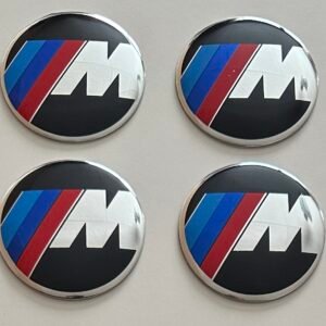 4 pcs (Set) 56mm - 2.20inch Black BMW M Wheel Center Hub Caps Stickers