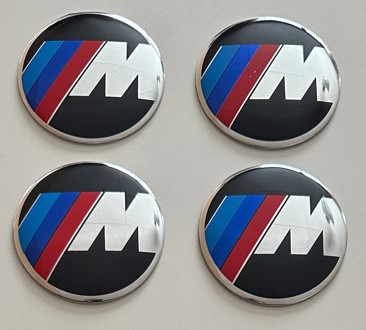 4 pcs (Set) 56mm - 2.20inch Black BMW M Wheel Center Hub Caps Stickers