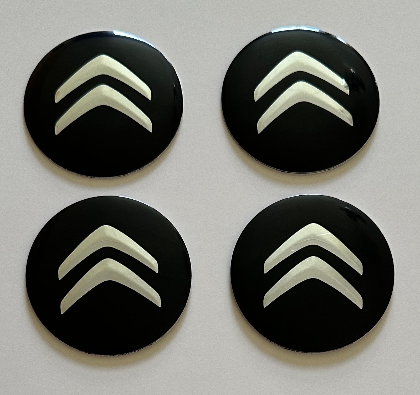 4 pcs (Set) 56mm - 2.20inch Black Citroen Wheel Center Hub Caps Stickers