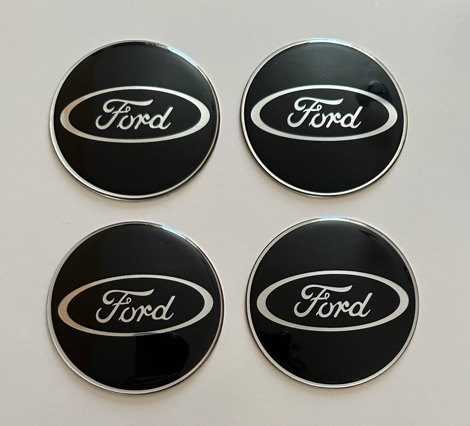4 pcs (Set) 65mm - 2.56inch Black Ford Wheel Center Hub Caps Stickers