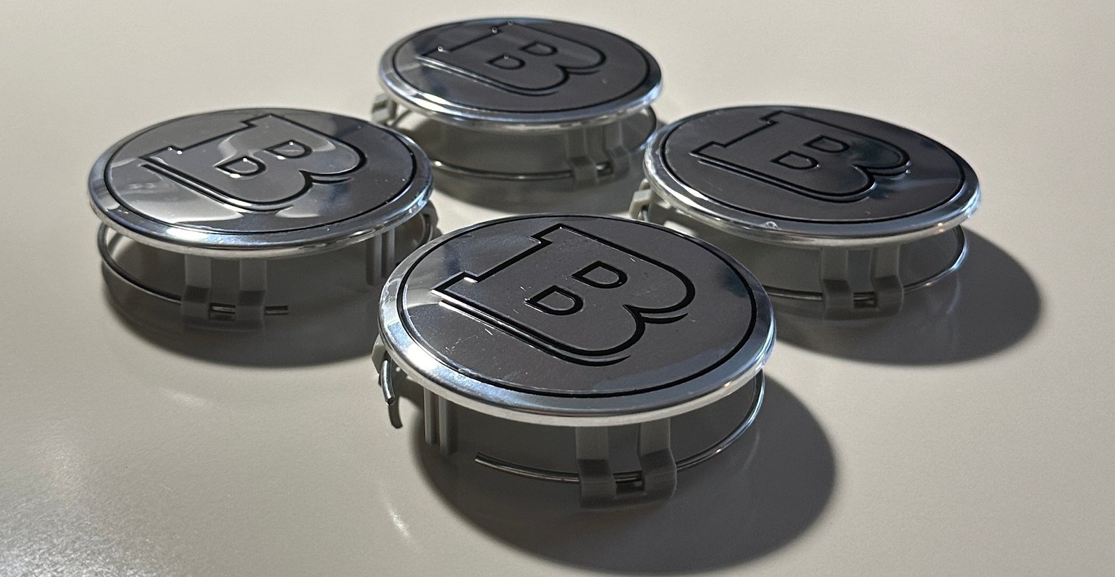4 pcs (Set) 75mm - 2.95inch Silver Brabus Wheel Center Hub Caps - Image 3