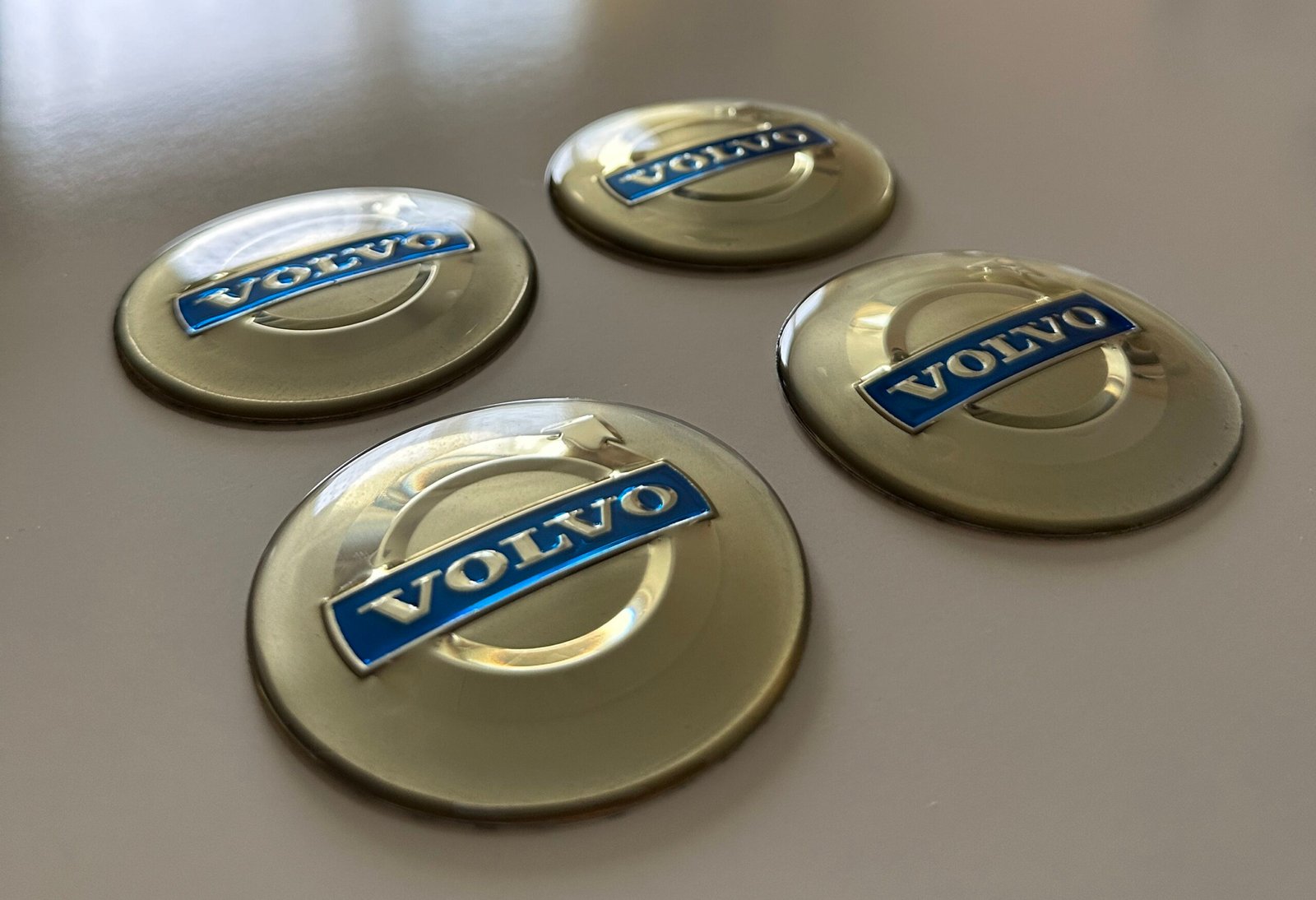 4 pcs (Set) 65mm - 2.56inch Silver Volvo Wheel Center Hub Caps Stickers - Image 2