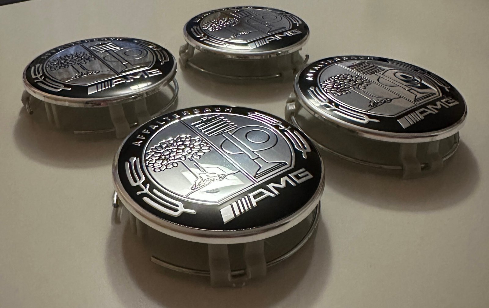 4 pcs (Set) 75mm - 2.95inch Silver AMG Affalterbach Wheel Center Hub Caps - Image 2