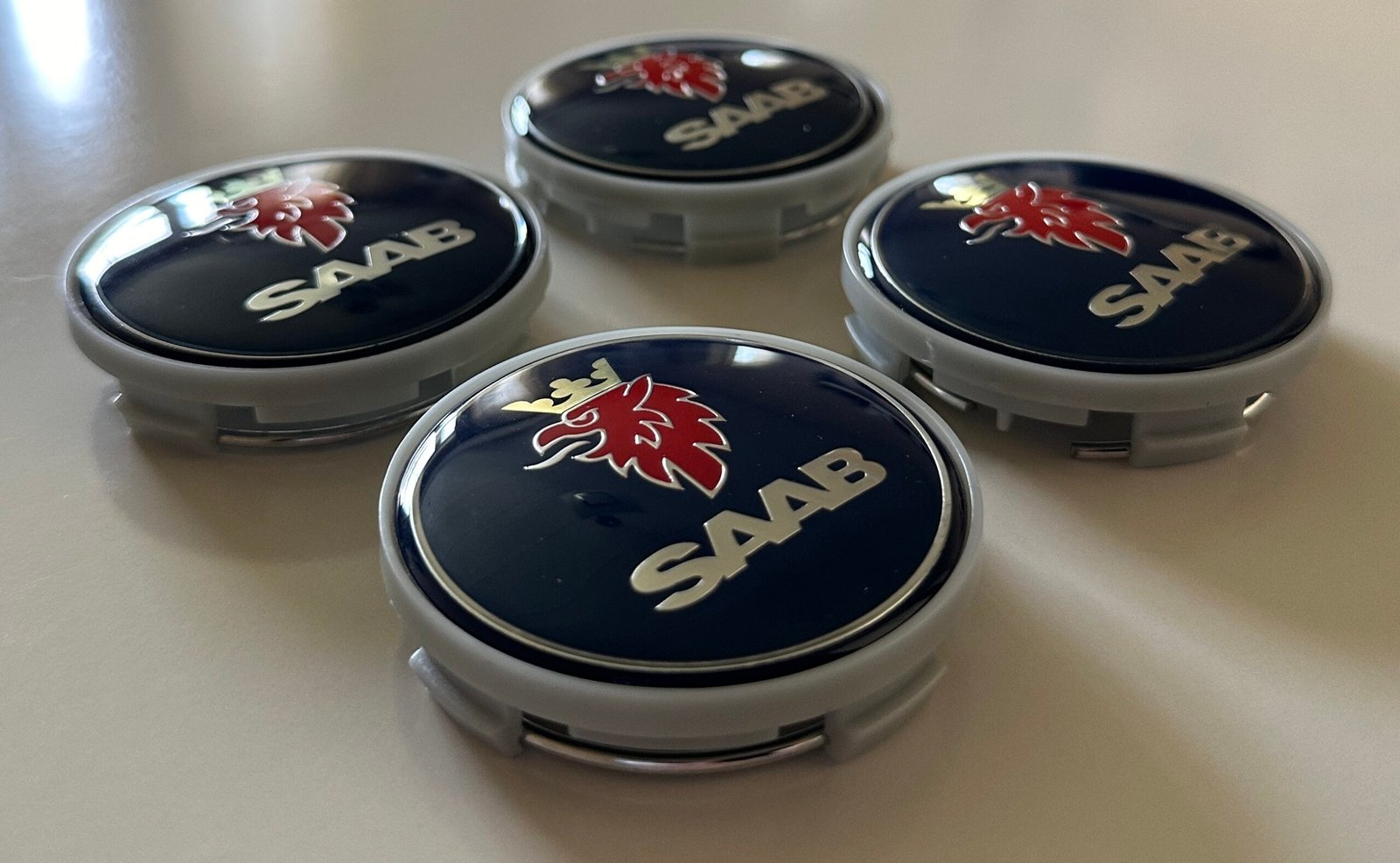 4 pcs (Set) 63mm - 2.48inch Dark Blue SAAB Wheel Center Hub Caps - Image 2