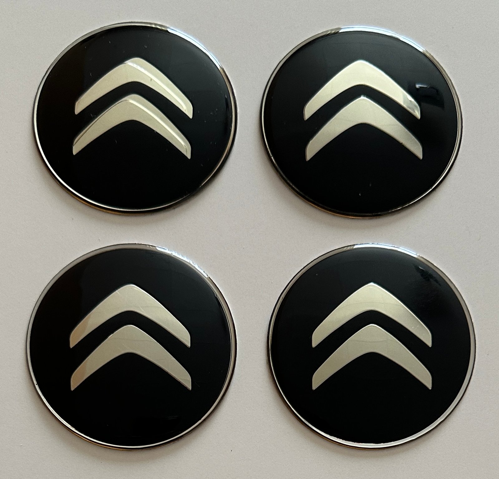 4 pcs (Set) 65mm - 2.56inch Black Citroen Wheel Center Hub Caps Stickers
