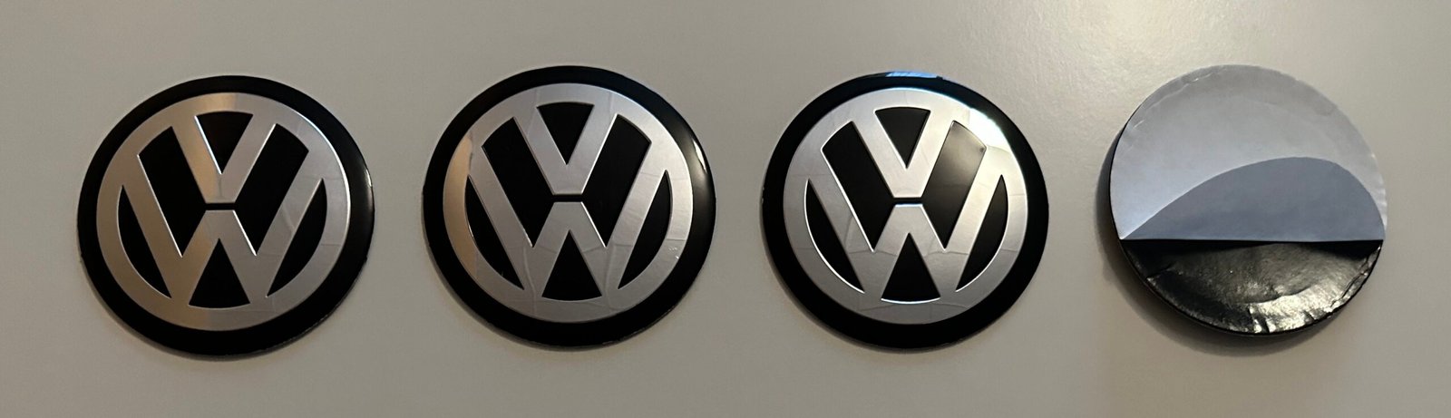 4 pcs (Set) 120mm - 4.72inch Black Volkswagen Wheel Center Hub Caps Stickers - Image 5